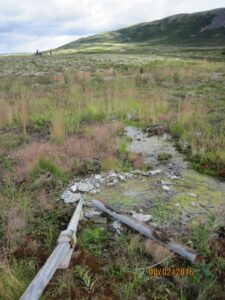 This site is an example of wetland contamination and of the need to inspect and correctly classify drill sites. Photo: David Chambers, Center for Science in Public Participation
