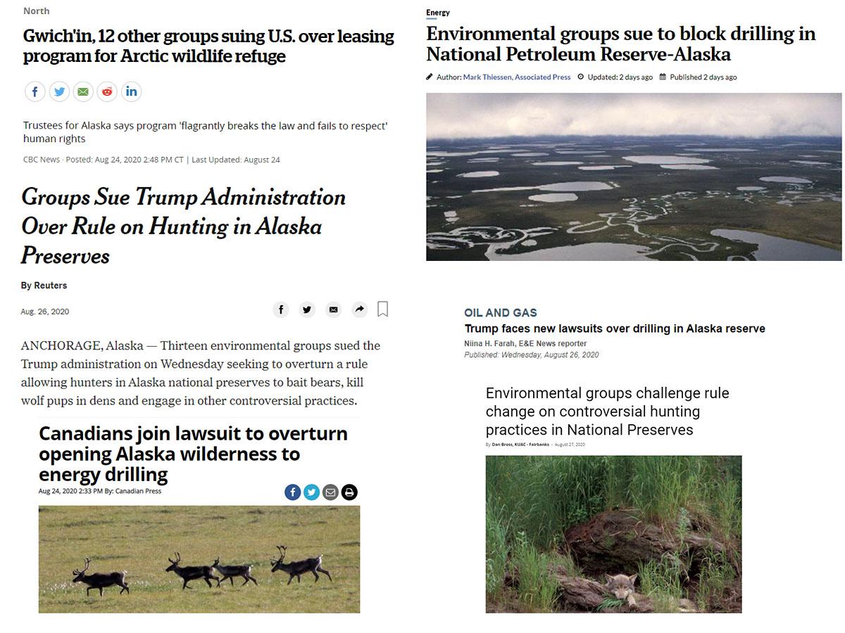 Collage of headlines about our August lawsuits because a year can change everything