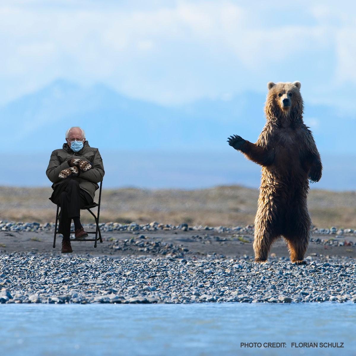 Bernie meme with great news for the Arctic Refuge