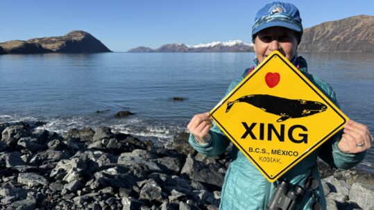 Stacy in Pasagshak Bay in 2023. Photo by Mike Sirofchuck.
